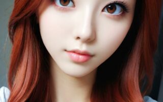 AI girl with red hair wallpaper