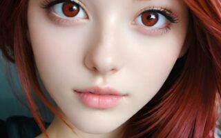 AI girl with red hair wallpaper