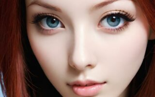 AI girl with red hair wallpaper