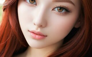 AI girl with red hair wallpaper