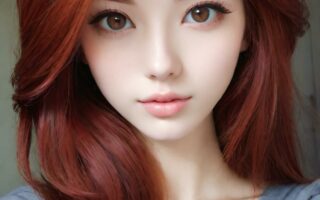 AI girl with red hair wallpaper