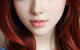 AI girl with red hair wallpaper