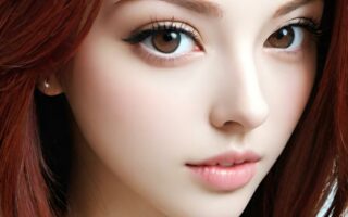 AI girl with red hair wallpaper