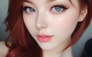 AI girl with red hair wallpaper