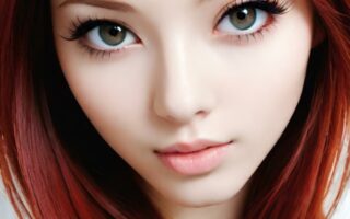 AI girl with red hair wallpaper