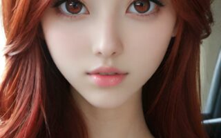 AI girl with red hair wallpaper