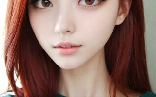 AI girl with red hair wallpaper