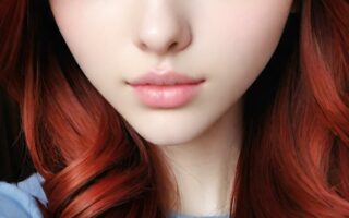 AI girl with red hair wallpaper