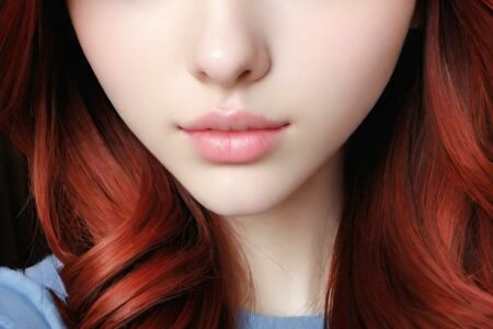 AI girl with red hair wallpaper