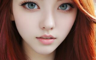 AI girl with red hair wallpaper