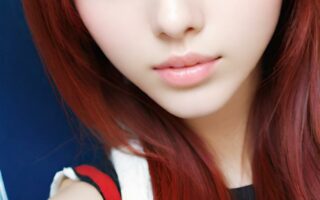 AI girl with red hair wallpaper