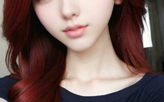 AI girl with red hair wallpaper