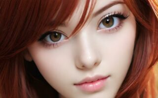 AI girl with red hair wallpaper