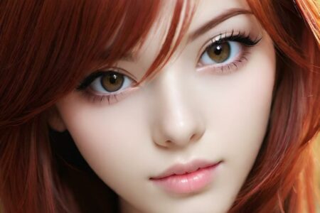 AI girl with red hair wallpaper