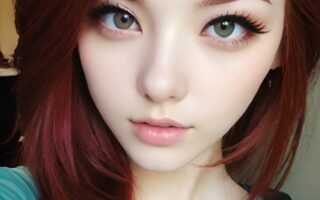 AI girl with red hair wallpaper