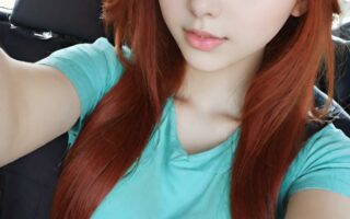 AI girl with red hair wallpaper