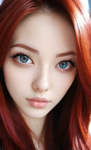AI girl with red hair wallpaper