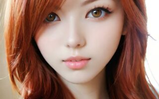 AI girl with red hair wallpaper