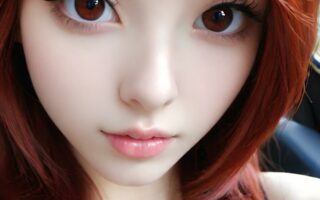 AI girl with red hair wallpaper