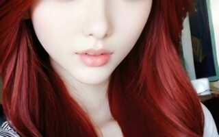 AI girl with red hair wallpaper