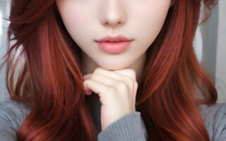 AI girl with red hair wallpaper