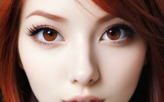 AI girl with red hair wallpaper