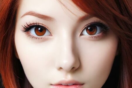 AI girl with red hair wallpaper