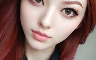AI girl with red hair wallpaper