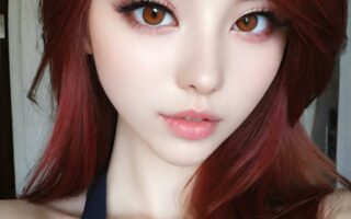 AI girl with red hair wallpaper