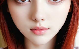 AI girl with red hair wallpaper