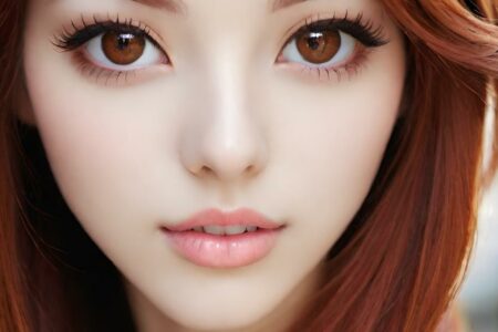 AI girl with red hair wallpaper