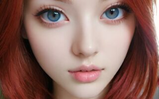 AI girl with red hair wallpaper