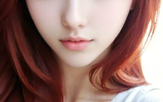 AI girl with red hair wallpaper