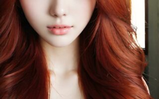 AI girl with red hair wallpaper