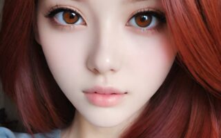 AI girl with red hair wallpaper