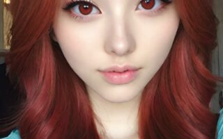 AI girl with red hair wallpaper