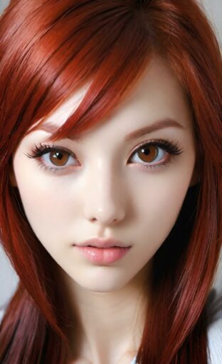 AI girl with red hair wallpaper