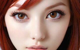 AI girl with red hair wallpaper