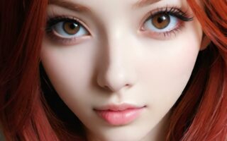 AI girl with red hair wallpaper