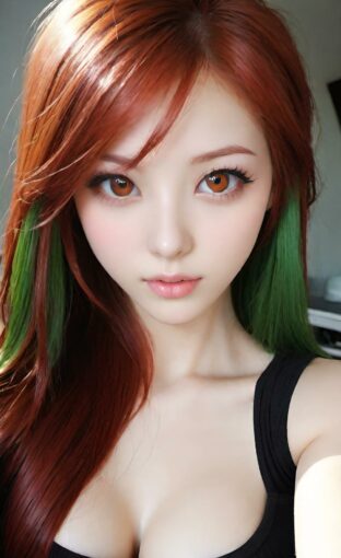 AI girl with red hair wallpaper