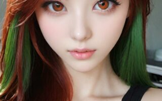 AI girl with red hair wallpaper