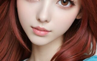 AI girl with red hair wallpaper