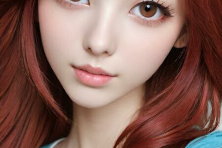 AI girl with red hair wallpaper