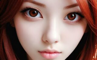 AI girl with red hair wallpaper