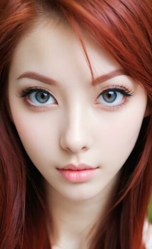 AI girl with red hair wallpaper