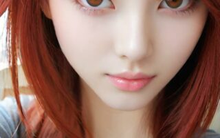 AI girl with red hair wallpaper
