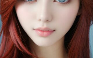AI girl with red hair wallpaper