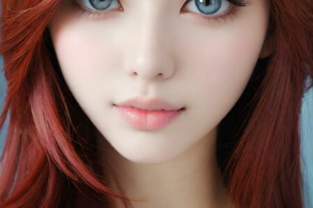 AI girl with red hair wallpaper