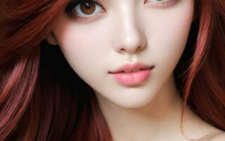 AI girl with red hair wallpaper
