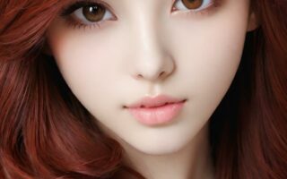 AI girl with red hair wallpaper